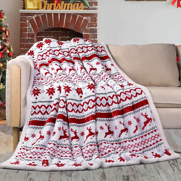 Printed Flannel Sherpa Blanket