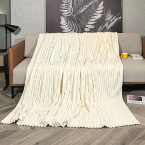 jacquard stripped flannel blanket