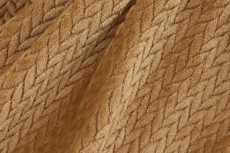 Jacquard Leaves Pattern Fuzzy Blanket 7