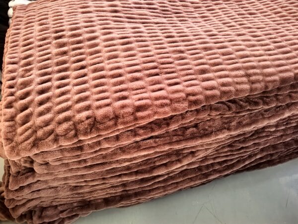 double layer ruched faux fur blanket