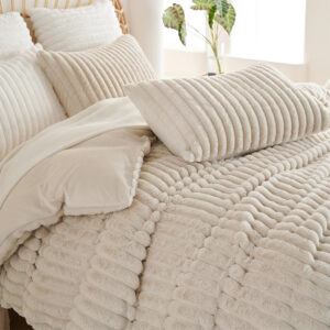 striped faux fur comforter