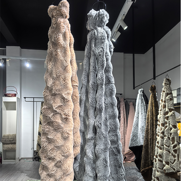 faux rabbit fur bubble blanket