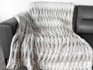 ruched faux fur blanket